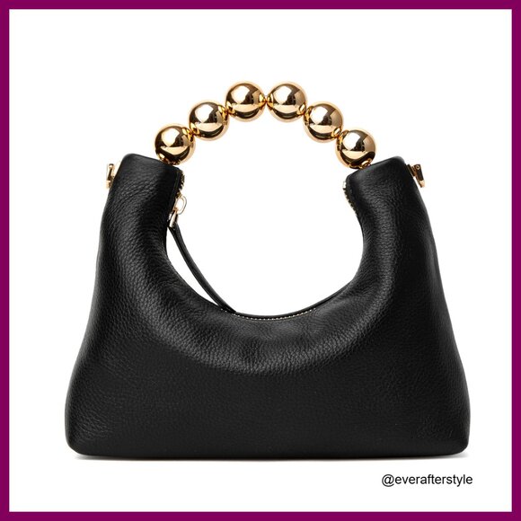 Top Handle Clutch Bag Elegant Designer Crossbody Purse With Pearl Tote Handle